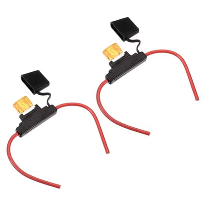 DMiotech 2 Pcs Inline Fuse Holder DC 32V 8 AWG Waterproof Blade Fuse Holder 40A for Automotive, Marine, Truck, Motorcycle Orange - style: 40A