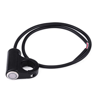 Motorcycle Push Start Button with Horn, Headlight, Brake, Fog Lights - 7/8" (22mm) Automatic Return with Green Light
