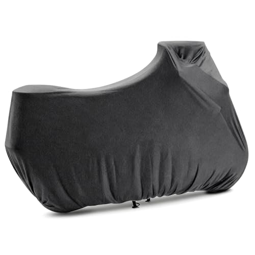 Indoor Motorcycle Cover Universal Dustproof Cover Soft Stretch Durable Motorbike Cover for All Motor,104 inches, Dark Flower Gray - color: Dark Flower Gray, size: XX-Large