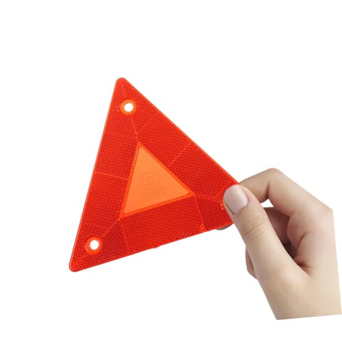 Alipis 6Pcs Slow Moving Vehicle Triangle Reflectors Durable Safety Sign Flexible Mounting for Cars Trucks Enhance Road Visibility Reduce Accidents