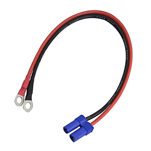 EC5 to O Ring Terminal Extension Cable EC5 Female Plug Connector Cable for RC Car ESC Jump Starter Emergency Power Cord Automotive Emergency Battery and More- (10AWG/50cm/1.6ft)