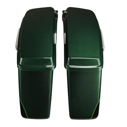 HR3 Deep Jade Pearl/Vivid Black Hard Saddlebags Compatible with 2015 Ultra Limited FLHTK (Replace for OEM) Fit for 2014-2023 Harley Touring Models - color: Deep Jade Pearl / Vivid Black