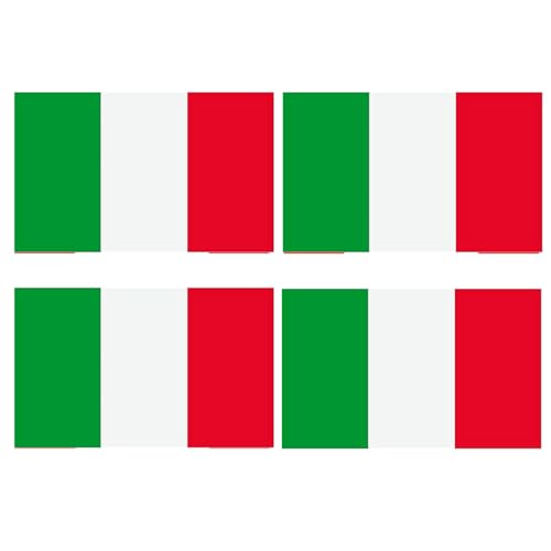 4 PCS Flag Stickers - Italy Flag Stickers Decals for Cup Computer Laptop Car Bumper Window Helmet Musical Instrument with Smooth Surface - size: Italy