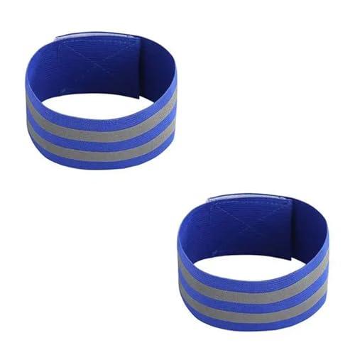 26pcs Reflective Bands Elastic Armband Wristband Ankle Leg Straps Kids Safety Reflector Tape Straps for Night Jogging Biking Running - color: Blue