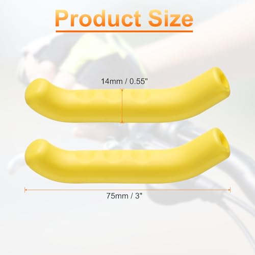 HARFINGTON 3 Pairs Bike Brake Lever Cover Silicone Brake Lever Grip Protector Anti-Slip Brake Handle Protection Covers Sleeve for Mountain Road Bike Cycling, Yellow - color: Yellow