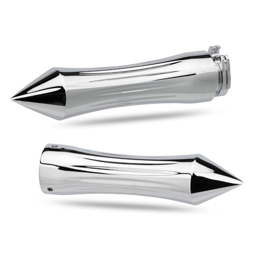 LKV 1 Inch Motorcycle Grips for Cable Throttle Handlebars – Fits Select Harley Sportster 883/1200 (Cable Throttle Only), Dyna & Touring Models | Not for Electronic Throttle - color: Style3-Chrome