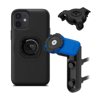 Quad Lock Brake/Clutch Motorcycle Phone Mount with Vibration Dampener and MAG Phone Case for iPhone 12 Mini - size: iPhone 12 Mini