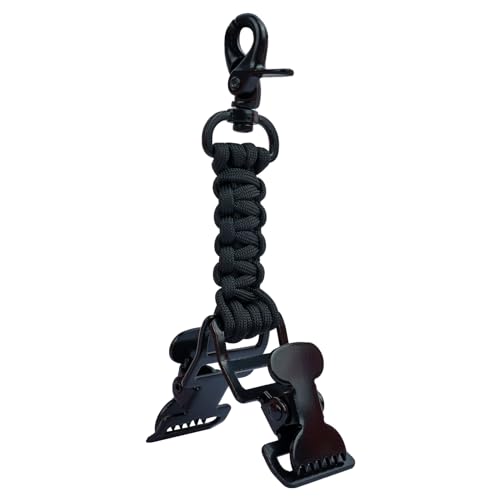 KUNN Double End Tactical Glove Clips Work Glove Holders Hardhat Holder for Heavy Duty Belt,Outdoor Backpack - color: Black