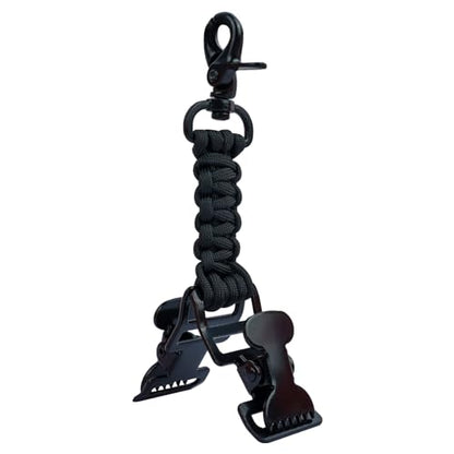 KUNN Double End Tactical Glove Clips Work Glove Holders Hardhat Holder for Heavy Duty Belt,Outdoor Backpack - color: Black