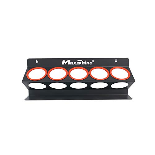 Maxshine Universal Detailing Spray Bottle Holder - Holds 5 Sprayers (16oz), Sturdy & Lightweight Organizer, Easy Wall Mounting, Ideal for Garage & Mobile Use, Auto Detailing Accessories & Supplies