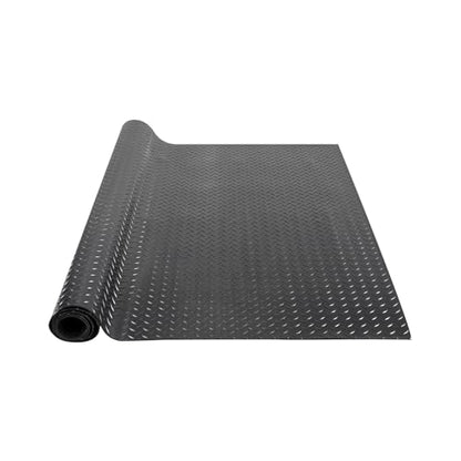 VEVOR Diamond-Plate Rubber Flooring Roll, 3 mm x 4 ft x 10 ft Garage Floor Mat, SBR, Easy to Clean, Diamond Plate Rubber Mat for Under Cars, Garage Industry Gym, Black - size: 4 ft x 10 FT