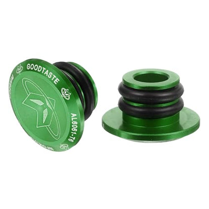 HARFINGTON Bar End Plugs Aluminum Handlebar End Caps Bike Plugs with Matching Rings for MTB Road BMX Fixed Gear Bike, Green - color: Green