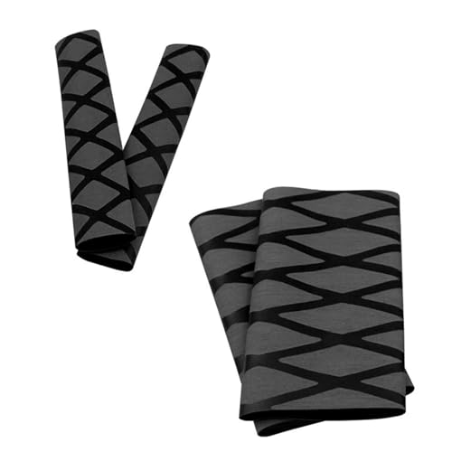 4 PCS Motorcycle Heat Shrink Grip Sleeves, Anti-scratch Comfortable Grip Protective Sleeve, 2 Handlebar and 2 Brake Anti-slip Grid Pattern Cover, Personalized Modified Decoration (Black) - color: Black