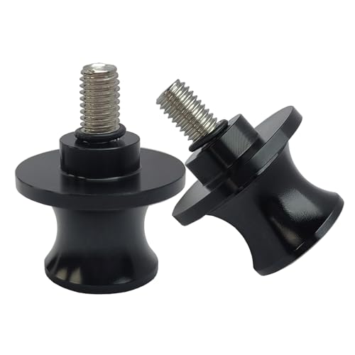 2pcs M8 X1.5 Motorcycle Swing Arm Spools Sliders CNC 8mm Swingarm Stand Screw Replacement for Honda Suzuki BMW Kawasaki（Black) - color: Black