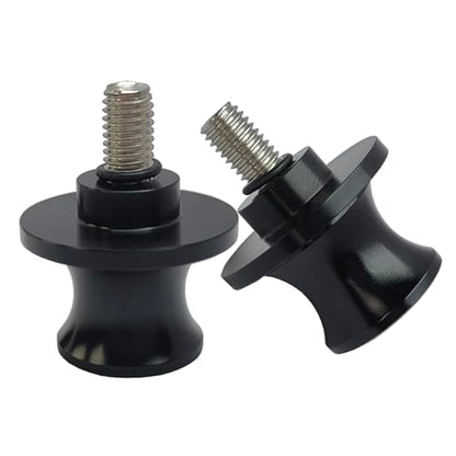 2pcs M8 X1.5 Motorcycle Swing Arm Spools Sliders CNC 8mm Swingarm Stand Screw Replacement for Honda Suzuki BMW Kawasaki（Black) - color: Black