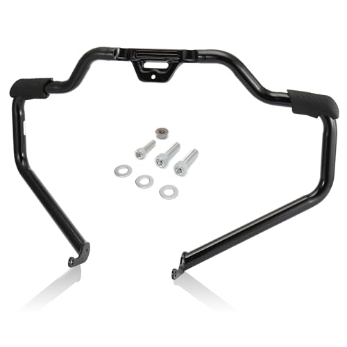 MoKitDora Engine Guard Highway Mustache Crash Bar 1.25" Fat for Harley Softail 2018-up Fat Boy Street Bob Heritage Classic Low Rider Sport Glide Deluxe Slim, Gloss Black