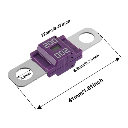 BOJACK 200 Amp AMI/Midi Fuse Holders and High Current Bolt-on Midi Fuses 200A for Cars Trucks Vehicles (Pack of 2 - style: 200 A