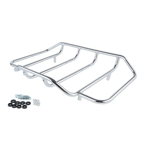 TCMT King Motorcycle Trunk Box Backrest Top Rack Tail Light Speakers Two Up Mounting Rack Fit For Harley Touring 1997-2008 Electra Glide Road Glide Street Glide Pack - color: With Speaker Holes: Style B