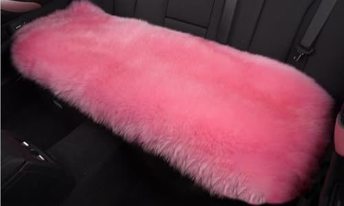Winter Warmth: Universal Sheepskin Seat Cushion Cover - Natural Wool, for Cars, Trucks, SUVs & Vans - Cozy & Stylish Driving Companion Rear Pink - color: Pink (Patchwork Style), size: Rear Seat (18inch*53.5inch)