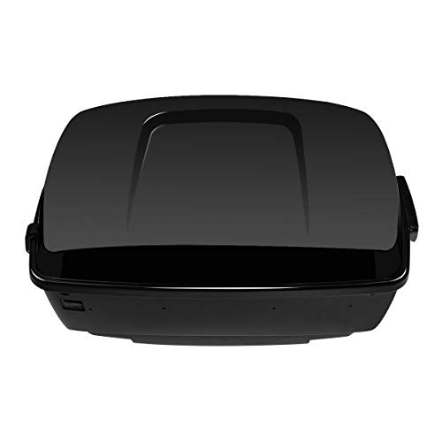 XMTMOTO Vivid Black King Tour Trunk Kit Tour Trunk+Luggage Rack+Backrest Fit for Harley Davidson Touring Road King Road Glide Street Glide and Select CVO Models 2014-2025