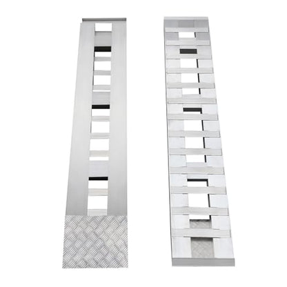 Pair of 80" x 15" Aluminum Truck Car Auto Trailer Ramps 6000lbs Capacity Loading and Unloading Ramps with Crossbar Universal Bike Motorcycle ATV Lawnmower Ramp Hook End - size: 15”W x 80”L