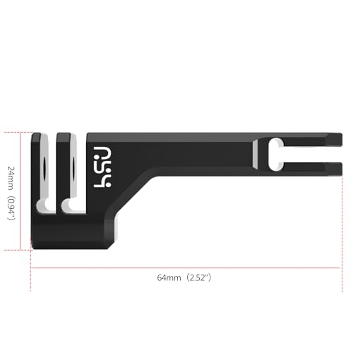 HSU Aluminum Vertical Bracket Adapter with 1/4"- 20 Hole for Gopro Hero 13/12/11/10/9/8/7/6/5/4 AKASO Campark Insta360 DJI Osmo Action and Other Action Cameras