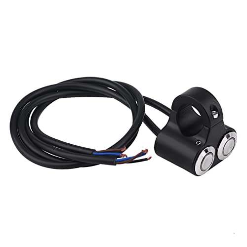 Motorcycle Handlebar Switch Aluminum Alloy Weatherproof Durable 7/8inch 22mm Universal Fit with LED Indicator Light for Headlight Brake Fog Light ONOFF Control (Self-Locking) - color: Red Light, size: Self-locking