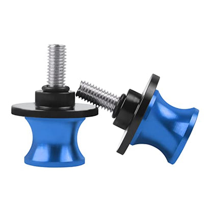 CHIFUN 2Pcs 10MM M10 X1.5/1.25 Motorcycle Swing Arm Spools Sliders CNC Aluminum Swingarm Spools Stand Screw Compatible with VULCAN S 650 900 Ninja 250 300 ZX-10R ZX-6R(Blue) - color: Blue
