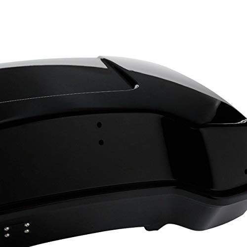 TCMT Black Latch 5.5" Razor Motorcycle Trunk Base Plate Fit For Harley Touring 1997-2013 Road King Road Glide Street Glide Electra Glide Pack - color: BLack Lacthes Trunk+Base Plate