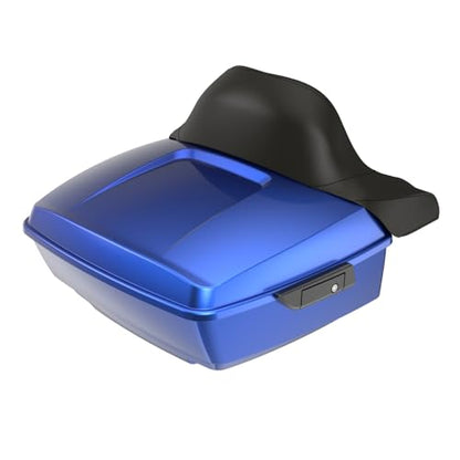 Advanblack King Tour Trunk Pack Compatible with Harley Touring CVO Road Glide, Street Glide, 2023.5 2024 2025 2026 Mounting Rack, Full Backrest & Trunk Liners (Aurora Blue Denim) - color: Aurora Blue Denim