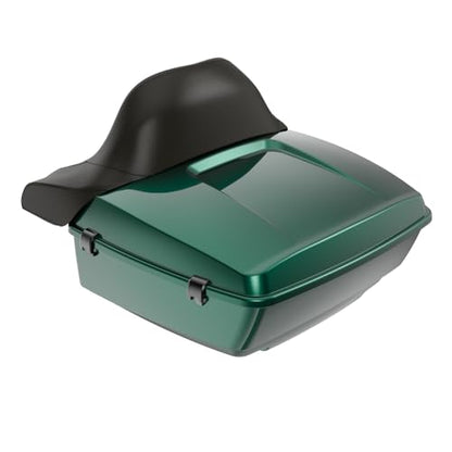 Advanblack 2024 Road Glide King Tour Trunk Pack Compatible with Harley Touring CVO Road Glide, Street Glide, 2023.5 2024 2025 Detachable Mounting Rack, Full Backrest & Trunk Liners (Alpine Green) - color: Alpine Green