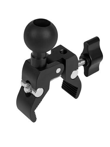 Nilkatss Aluminium Alloy Handlebar Mount Clamp Base with 1" Ball for Rails 0.5" to 2" in Diameter, Versatile Claw Compatible with RAM mounts B Size Double Socket Arm & Bike Motorcycle Phone Holder