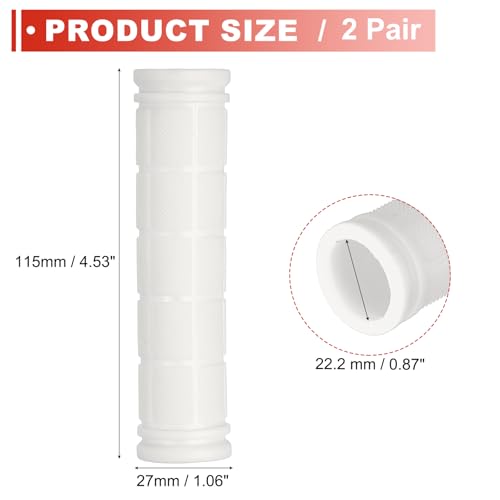 2 Pair Soft Rubber Handlebar Grips, Bicycle Handlebar Grips Bike Handle Bar Wrap Non-Slip 4.5 Inch - Fitting for Mountain Bikes/Road Bicycles/Scooter - color: White