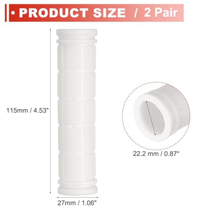 2 Pair Soft Rubber Handlebar Grips, Bicycle Handlebar Grips Bike Handle Bar Wrap Non-Slip 4.5 Inch - Fitting for Mountain Bikes/Road Bicycles/Scooter - color: White