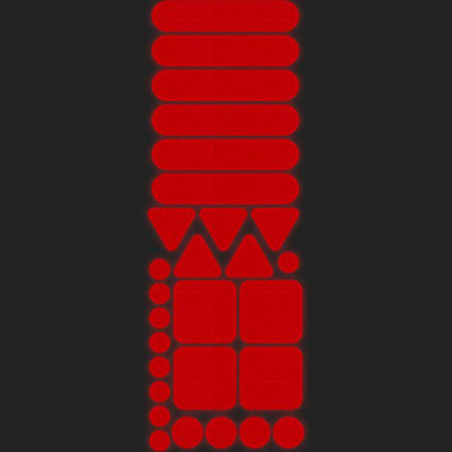 LiteMark Reflective Sticker Pack – Bicycle, Motorcycle & Helmet Reflectors for Safety & Night Visibility (Red, Pack of 51 Pcs) - color: Red