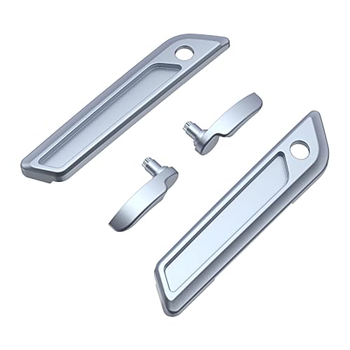 Advanblack Saddlebag Latches Covers, Lid Lifters Levers Fit for 2014+ Harley Touring Hard Saddlebags - Atlas Silver Metallic - color: Atlas Silver Metallic