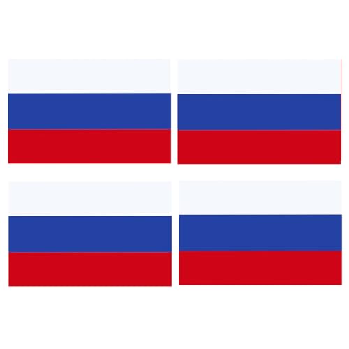 4 PCS Flag Stickers - Russia Flag Stickers Decals for Cup Computer Laptop Car Bumper Window Helmet Musical Instrument with Smooth Surface - size: Russia