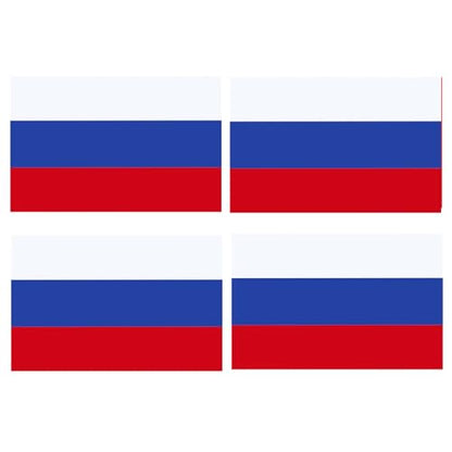 4 PCS Flag Stickers - Russia Flag Stickers Decals for Cup Computer Laptop Car Bumper Window Helmet Musical Instrument with Smooth Surface - size: Russia