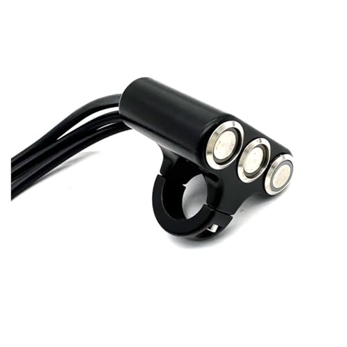 22mm Waterproof Motorcycle Switch with LED - Handlebar Mount ON-OFF Self-Return Button Fit For Headlight and Horn Durable Aluminum Alloy Design