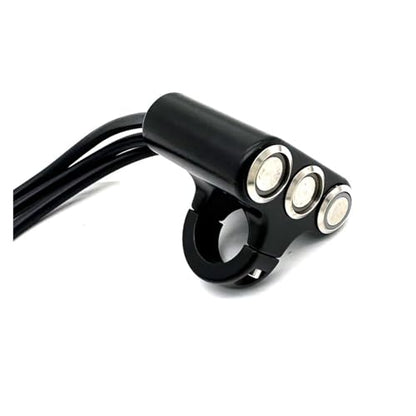 22mm Waterproof Motorcycle Switch with LED - Handlebar Mount ON-OFF Self-Return Button Fit For Headlight and Horn Durable Aluminum Alloy Design