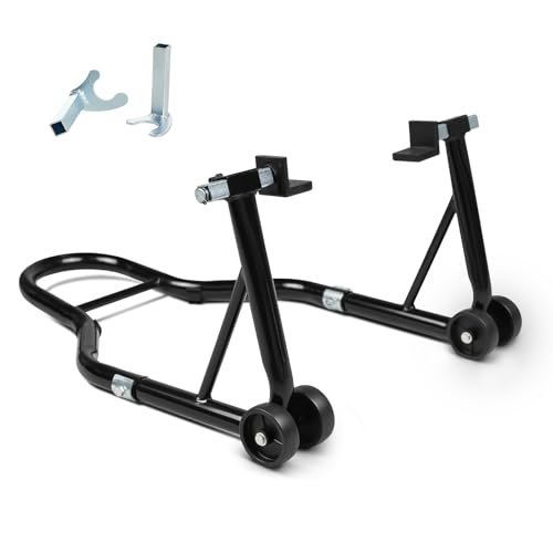 Motorcycle Stand 850LB Sport Bike Rear Wheel Lift Swingarm Paddock Stands Black, Fit for BMW Yamaha Honda Kawasaki Suzuki, with U+L Forks - color: black, size: U+L