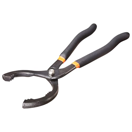 Spurtar 12'' Oil Filter Pliers, Adjustable Oil Filter Wrench, Fits Filters 2-1/2" to 4-1/2" (64-115mm) for 4S Shop Auto Repair Mechanic DIY Generator Small Engine - size: 12" Pliers: 2-1/2" - 4-1/2"