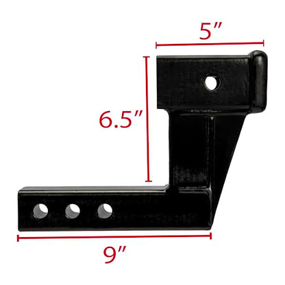 EXTAI Extreme Max 5001.6512 Solid Shank Receiver Extension - 6" Rise, Includes Two Hitch Pins - size: 6" Rise