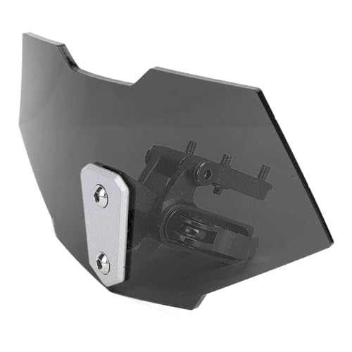 Motorcycle Acrylic Adjustable ClipOn Wind Deflector for Enhanced Comfort (Smoky Black) - size: Smoky Black