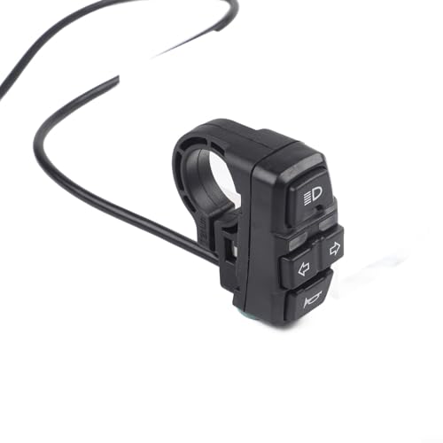 Black Waterproof Motorcycle Handlebar Switch For Turn Signals And For HORN Control, ABS On/Off Button For Most Motorcycles