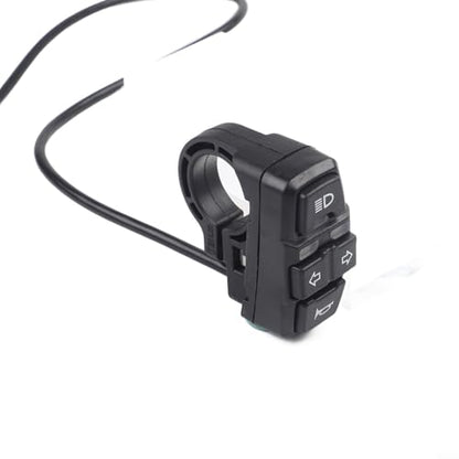 Black Waterproof Motorcycle Handlebar Switch For Turn Signals And For HORN Control, ABS On/Off Button For Most Motorcycles