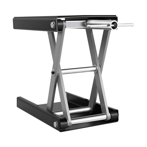 Motorcycle Lift - 1100 LBS Motorcycle Scissor Lift Jack with Wide Deck & Safety Pin, 3.7"-14" Heavy Duty Steel Motorcycle Table Lift Jack for Bikes ATVs Garage Repair Center Stand Lift Jack, Black