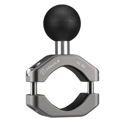 FANAUE Handlebar Clamp Mount U-bolt Base with B Size 1" Ball for 0.85" to 1.14" Diameter Rail, Compatible with RAM Mounts B Size Double Socket Arm & Motorcycle Phone Mount - size: CC-05X