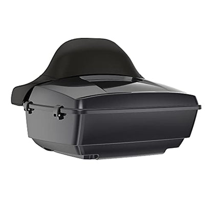 Advanblack King Tour Trunk Pack, Black Mount Bracket & Top Luggage Rack Fit for 2009-Later Harley Touring, Road Glide, Street Glide Special, Road King, Electra Glide (Black Pearl) - color: Black Pearl