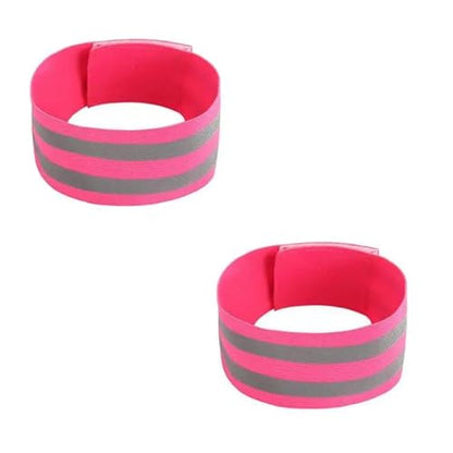 26pcs Reflective Bands Elastic Armband Wristband Ankle Leg Straps Kids Safety Reflector Tape Straps for Night Jogging Biking Running - color: Rose red
